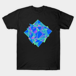 Geometric Art abstract cool triangles blue T-Shirt